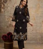 Samiha carbon embroidery kurta pant set