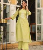 Vastramaya mint cottob kurta pant set