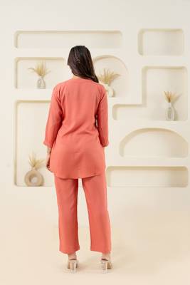Peach pleated solid top 4