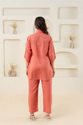 Peach shawl collar solid top 4