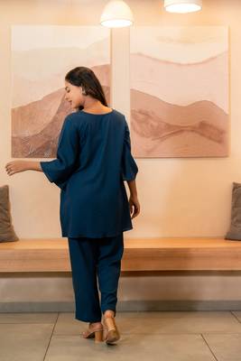 Sapphire box pleated flared sleeve top 5