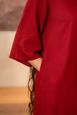 Maroon box pleated top 4