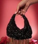 Black potli bag with crystal work