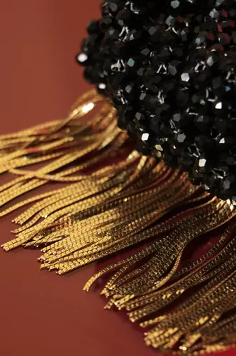 Black potli bag with crystal work