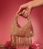 Gold potli bag with crystal work