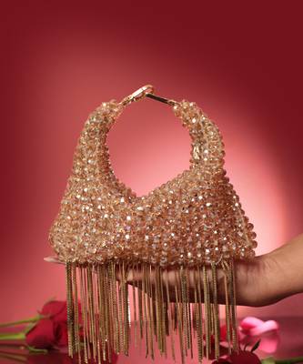 Gold potli bag with crystal work 2