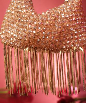 Gold potli bag with crystal work 3