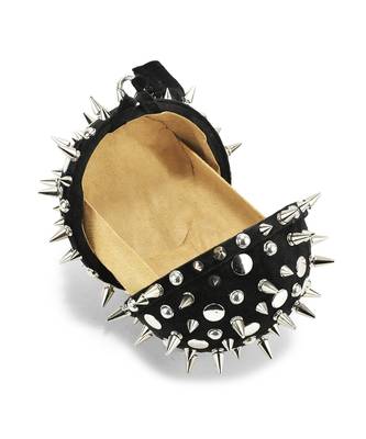 Black hand bag with semi suede velvet base 2