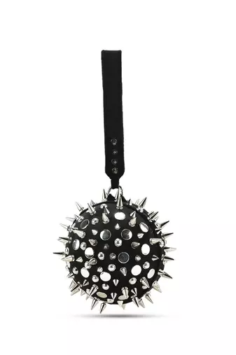Black hand bag with semi suede velvet base