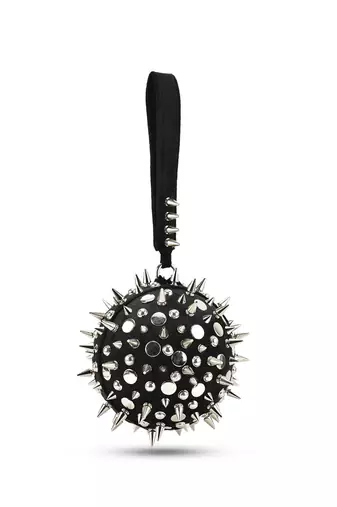 Black hand bag with semi suede velvet base
