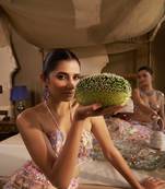 Green handcrafted semi suede clutche