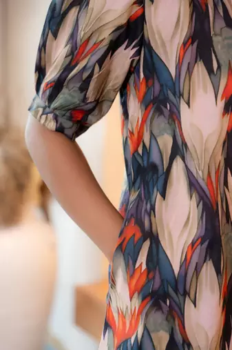 Buttoned-down printed cotton top
