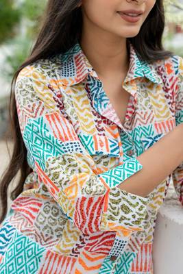 White printed cottonshirt 2
