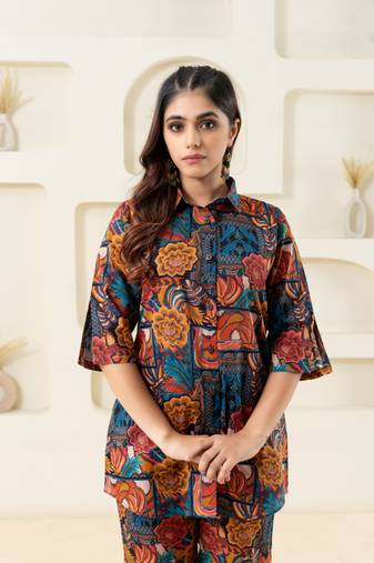 Abstract printed pure cotton (shirt)