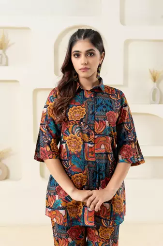 Abstract printed pure cotton (shirt)