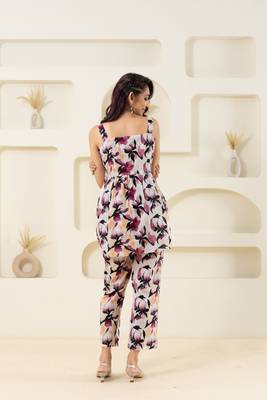 Off white floral printed pure cotton sleevelss top 4