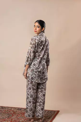 Off white jaal printed cotton shirt
