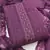 Purple unstitched suit with pink thread & mirror work embroidery