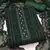 Green unstitched suit with pink thread & mirror work embroidery
