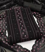 Graceful unstitched suit with pink thread & mirror work embroidery