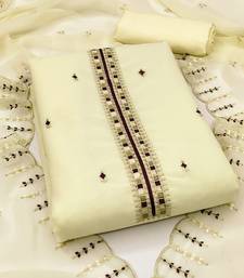 Light Beige  Dress Material Set With Dupatta