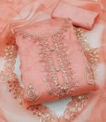 Embroidered unstitched dress material with sequin work and matching dupatta