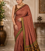 Multicolor Silk blend Printed Saree