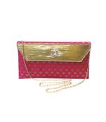 Bocade Clutch with Dazzling Gold Flap (Pink)