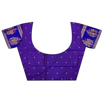 purple silk blend meenakari zari weaving paithani saree 5