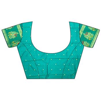 sky blue silk blend meenakari zari weaving paithani saree 5