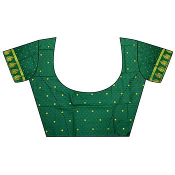 dark green silk blend meenakari zari weaving paithani saree 5