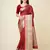 blood red silk blend small butti zari weaving border banarasi saree