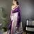 purple silk blend small butti zari weaving border banarasi saree