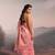 pink handloom cotton brocade saree with tassels