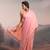 pink handloom cotton brocade saree with tassels