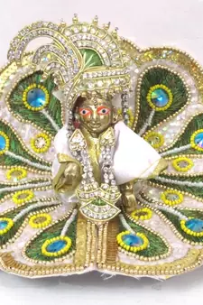 Ladoo Gopal in,9.5''(dia.) Mor pankh Shringar