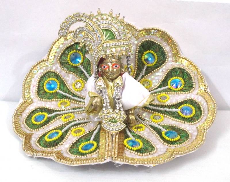 Ladoo Gopal in,9.5''(dia.) Mor pankh Shringar