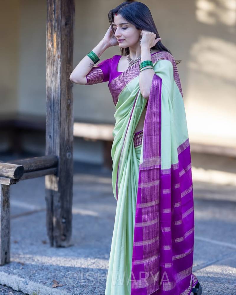 multicolor silk blend saree with blouse