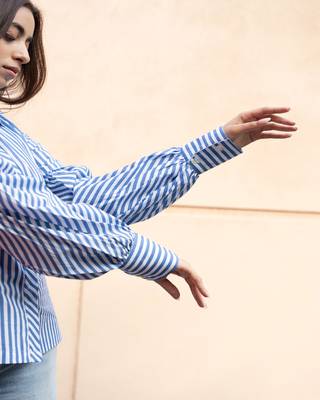 Powder blue striped cotton shirt 2