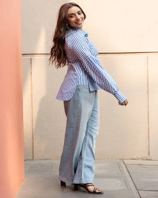 Powder blue striped cotton shirt 3
