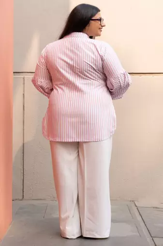 baby pink striped shirt crafted cotton