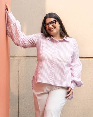 baby pink striped shirt crafted cotton 5
