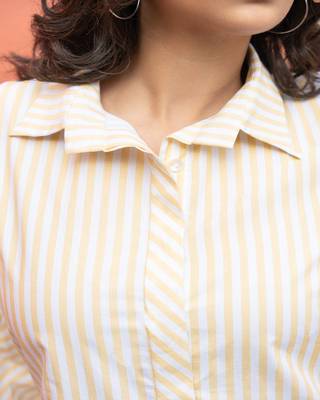 yellow striped crafted cotton shirt 4