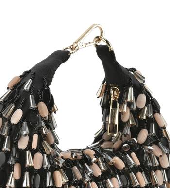 Nano stone black hand bag with beeds work 2