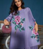 Nano pearl purple embroidered hand bag