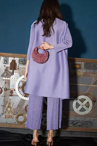 Nano pearl purple embroidered hand bag