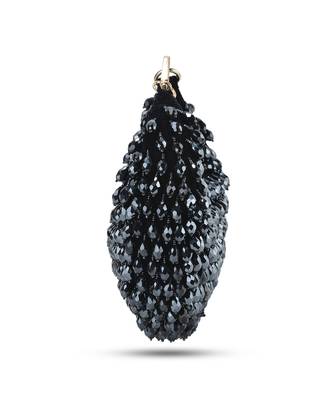 Nano crystal black embroidered hand bag 4