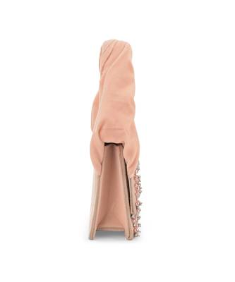 Pink velvet based stud hand bag 3