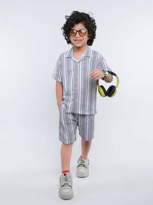 Grey striped jute co-ord set 1