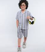 Grey striped jute co-ord set